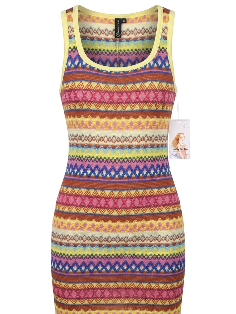 Pretty Darling Multicolor Striped Knit Tank Dress